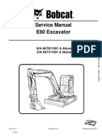 Service Manual E80 Excavator: S/N AETB11001 & Above S/N AET311001 & Above