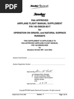 Faa Approved Airplane Flight Manual Supplement P/N 140-590039-0017 For Operation On Gravel and Natural Surface Runways