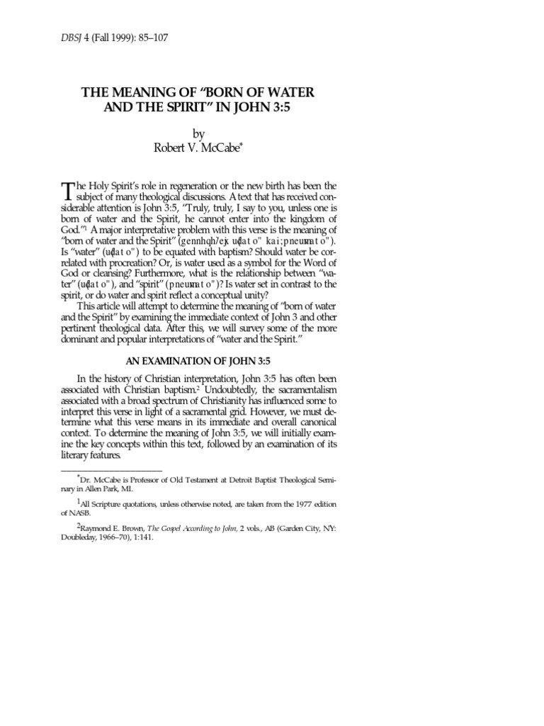 The Meaning of Born of Water and The SP PDF Baptism Born Again