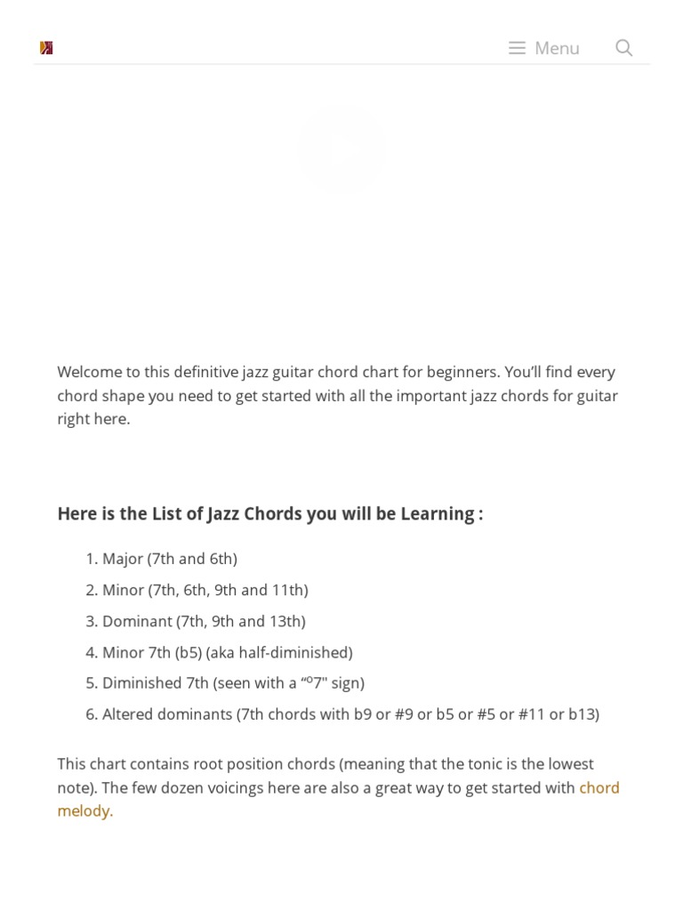 Essential Jazz Guitar Chord Guide | PDF | Chord (Music) | Elements Of Music