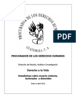 Informe Derecho A La Vida y Por Sectores Enero A Abril 2011