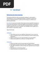 Randstad Behavioural Interviewing Tips