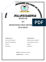 SEMINAR ON DEMONSTRATION METHOD OF TEACHING