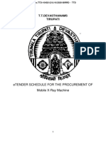 Etender Schedule For The Procurement of Mobile X-Ray Machine