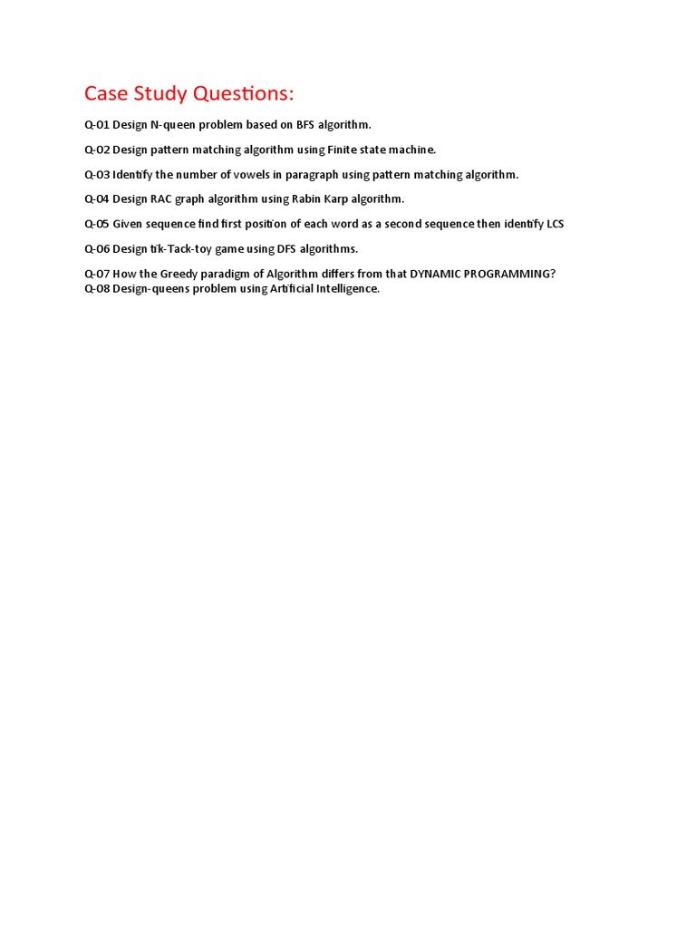Case Study Questions | PDF | Computers