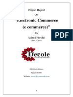"Electronic Commerce (E Commerce) ": Project Report On
