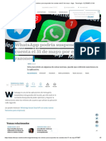 WhatsApp - Los Motivos para Suspender Las Cuentas Este 31 de Mayo - Apps - Tecnología