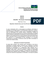 Programa de Introduo Da Sociologia - 2020-01