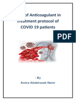 Role of Anticoagulant in Treatment Protocol of COVID 19 Patients