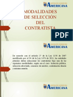 Contratos Estatales - Modalidades de Seleccion Del Contratista