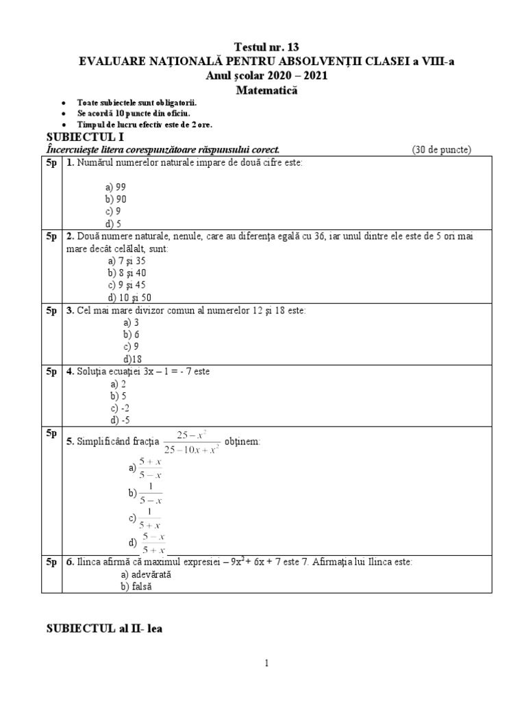 Test 13 | PDF