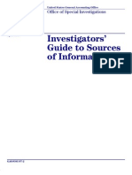 GAO Investigators' Guide To Sources of Information