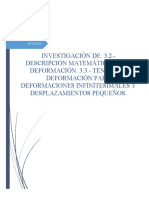 3.2. - Descripción Matemática de La Deformación y 3.3. - Tensor de Deformación para Deformaciones Infinitesimales y Desplazamientos Pequeños