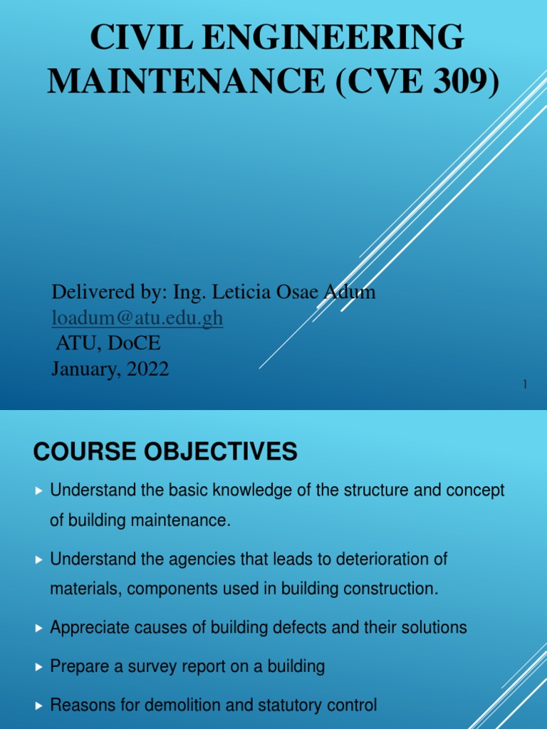 Civil Engineering Maintenance Overview | PDF | Technology & Engineering