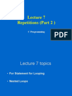 Repetitions (Part 2) : C Programming
