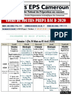 Cours de Soutien Prepa BAC D 2020 - Programme Du Mois D'avril 2020 (Tle D)