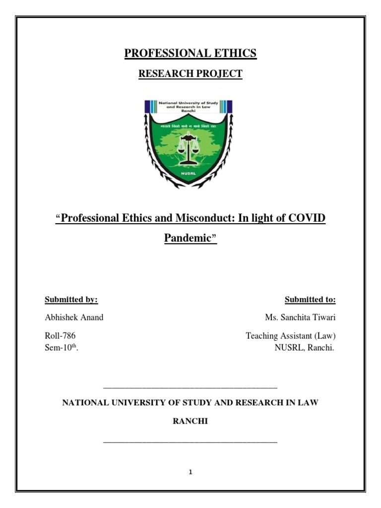 Professional Ethics Research Paper 786 10 B PDF Lawyer Advocate
