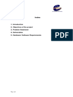 Index: 2. Objectives of The Project 3. Problem Statement 4. Deliverables 5. Hardware/ Software Requirements