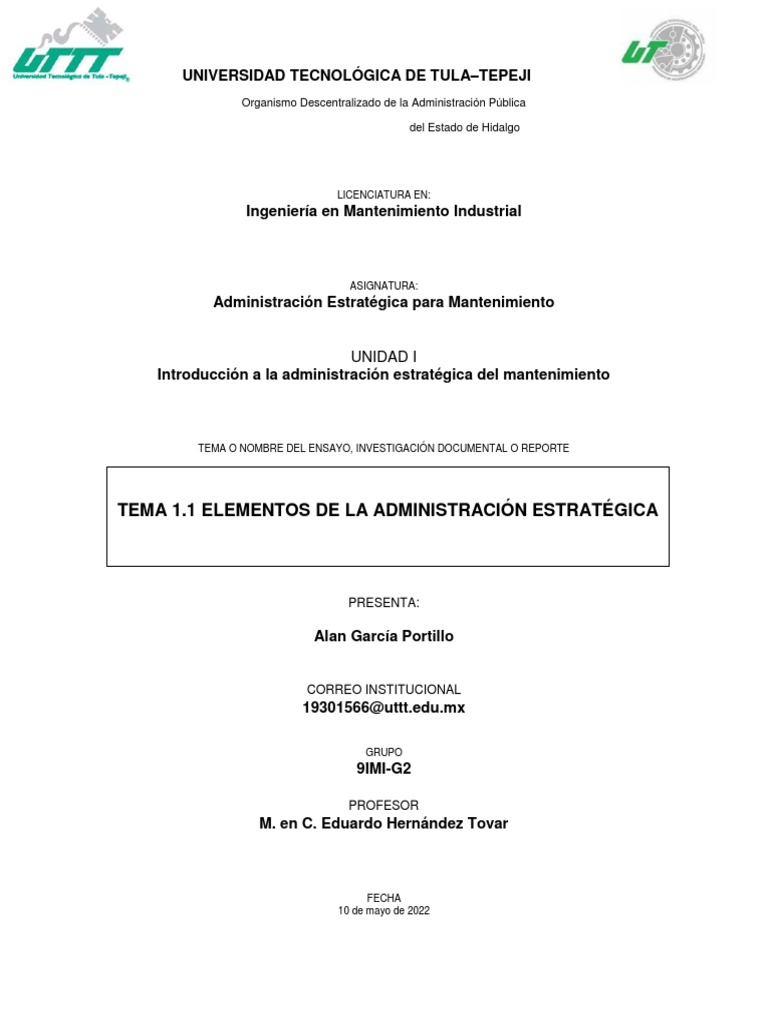 Elementos de La Administración Estratégica - AGP | PDF | Business