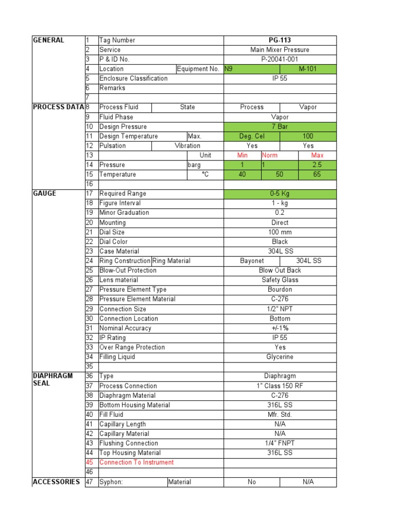 Instrument Datasheet WIKA | PDF | Calibration | Pressure Measurement