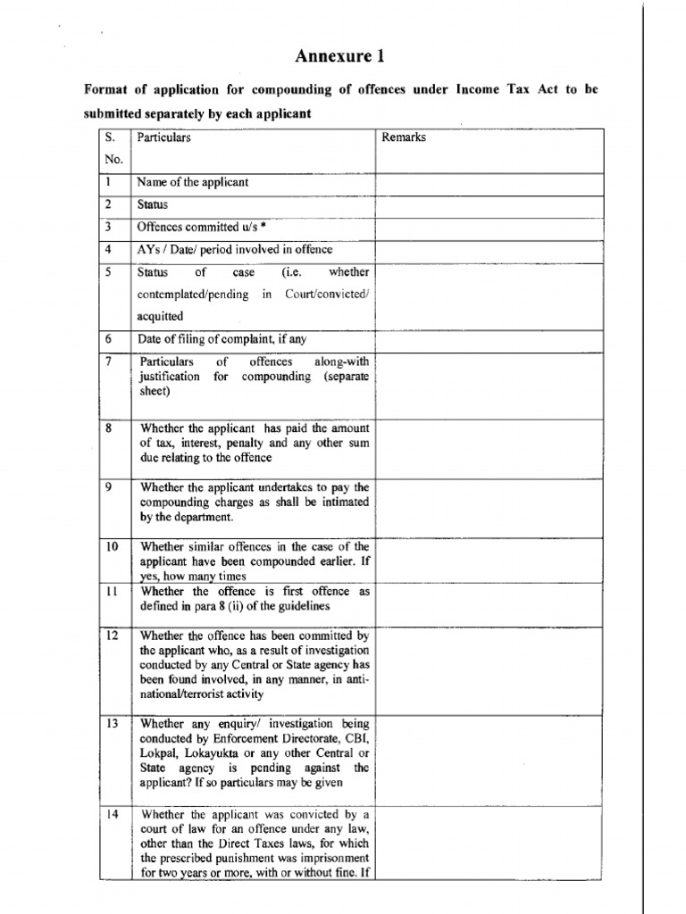 Application Format for Compounding Offences | PDF | Crimes | Crime ...