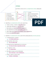 Ficha Portugues 5 Ano Complemento Direto Solucoes