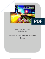 Parents & Student Information Book: June 12th-19th, 2011 Nashville, TN