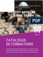 Catalogue IATS aux métiers de l’humanitaire