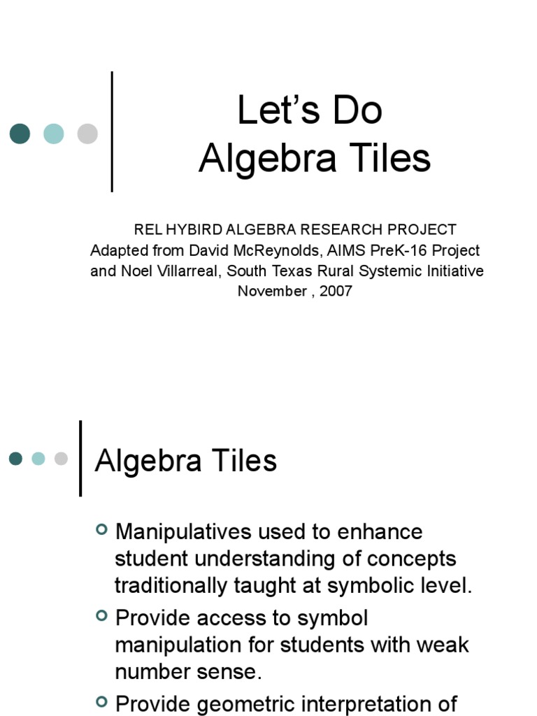 Understanding Algebra Tiles in Math | PDF | Division (Mathematics ...