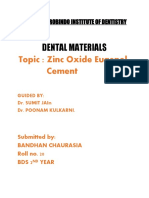 Dental Materials: Topic: Zinc Oxide Eugenol Cement