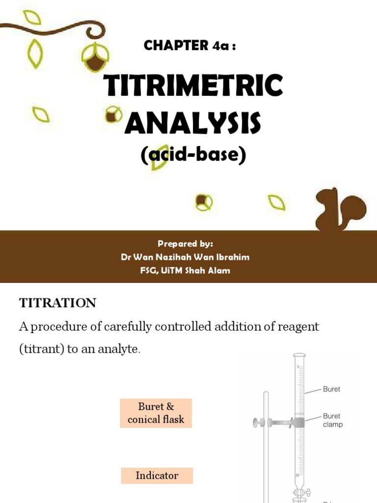 4a. Titrimetric Analysis AcidBase 140522 PDF Chemistry Titration