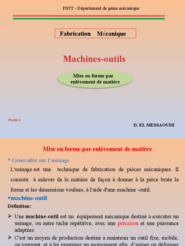 4.machines-Outils Partie 1 | PDF | Usinage | Secteur secondaire de l ...