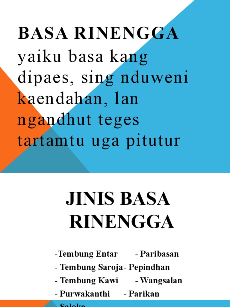 Basa Rinengga New | PDF