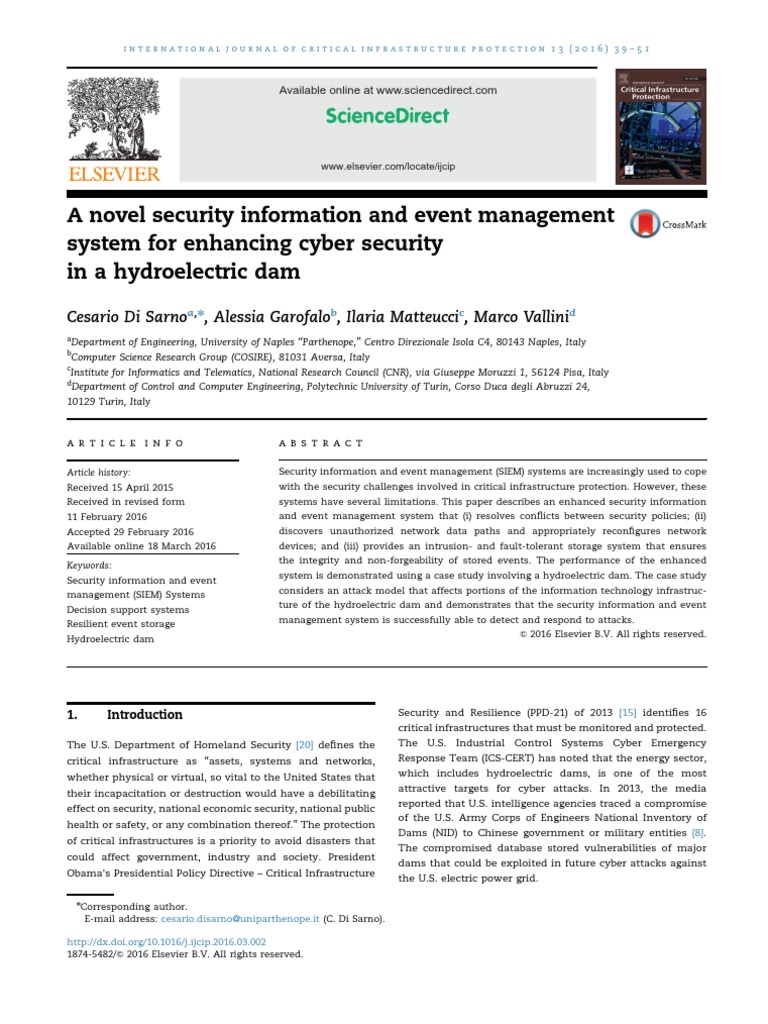 A Novel Security Information And Event Management System For Enhancing