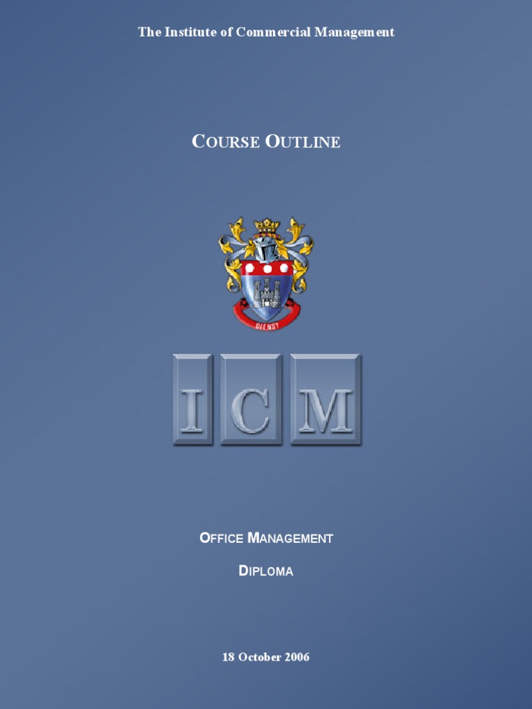 Course Outline for the Office Management Diploma from the Institute of ...