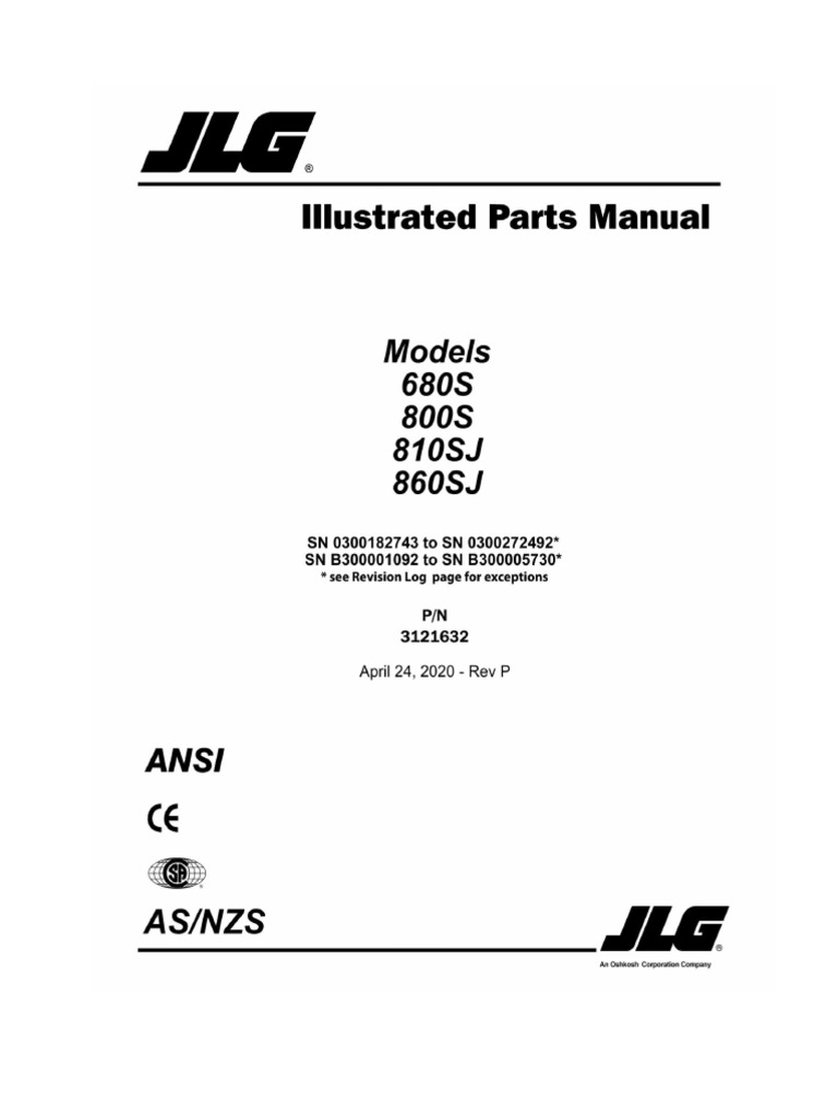680S, 800S, 810SJ, 860SJ JLG Parts English | PDF | Axle | Tire