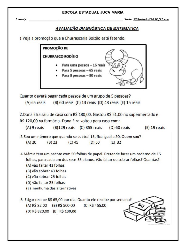 Atividades de Matematica - Eja | PDF