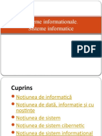 C1 - Sisteme Informationale. Sisteme Informatice