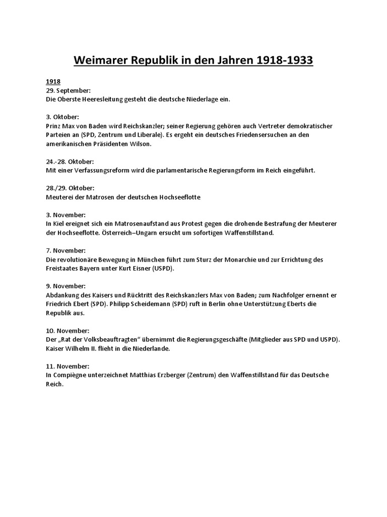 Weimarer Zeitstrahl | PDF