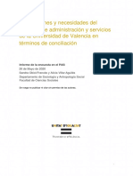 Análisis de resultados de la encuesta sobre conciliación y corresponsabilidad del personal de administración y servicios (PAS) de la Universidad de Valencia