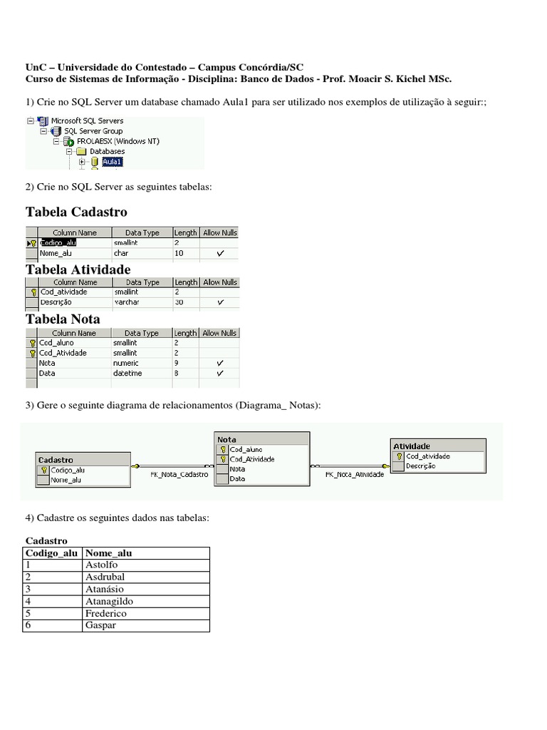 Criação de Banco de Dados no SQL Server | PDF | Recuperação de ...