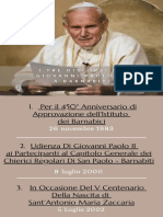 I Tre Discorsi di  Giovanni Paolo II   a Barnabiti