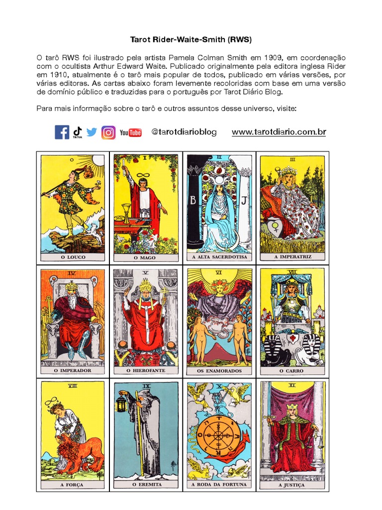 Cartas de Tarot RWS para Imprimir | PDF