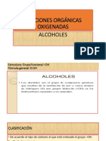 FUNCIONES ORGÁNICAS OXIGENADAS ALCOHOLES Diapositivas