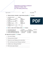 Test Z Języka Niemieckiego - Klasa VIII - Dom-3