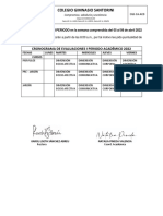 Cronograma Evaluaciones I Periodo Pre - Escolar