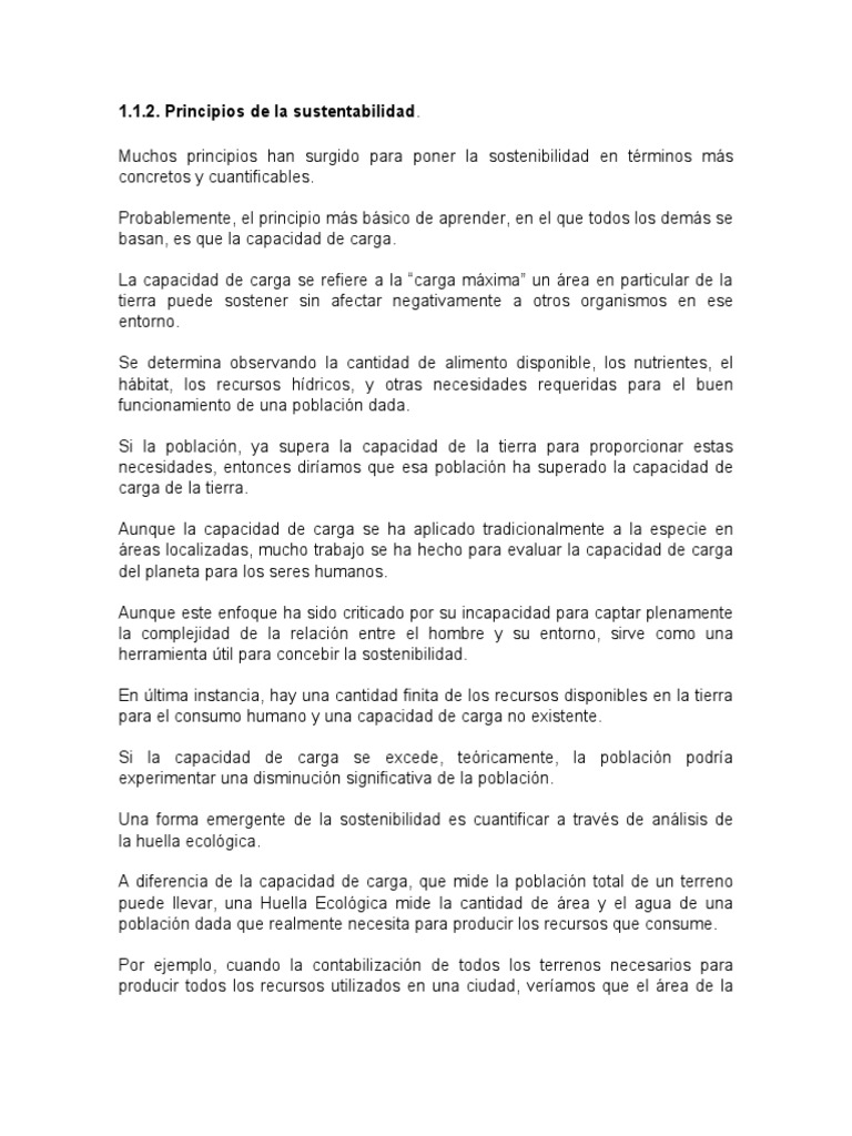 Principios Clave de la Sostenibilidad | PDF | Sustentabilidad | Población