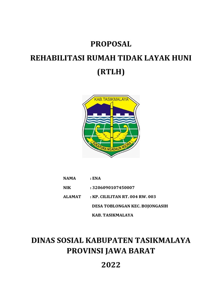 Proposal RTLH Ibu Ena 20 Juta | PDF | Griya & Taman