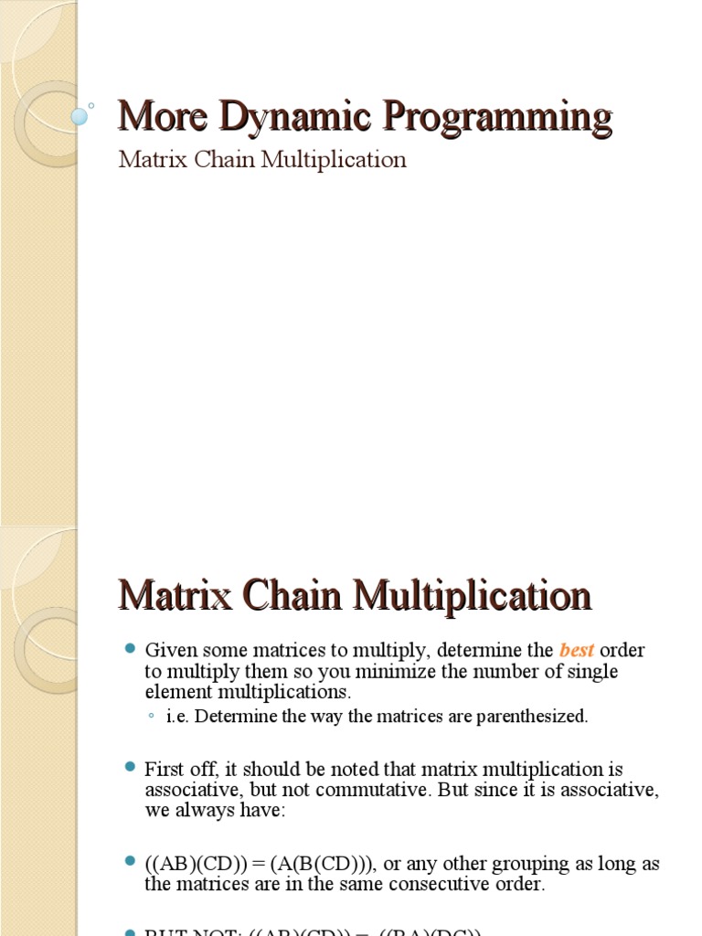 Matrix Chain Multiplication Explained | PDF | Matrix (Mathematics ...