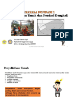 (Penyelidikan Tanah Dan Fondasi Dangkal) : Jurusan Teknik Sipil Politeknik Negeri Sriwijaya Oleh: M.Sang Gumilar, SST, MT